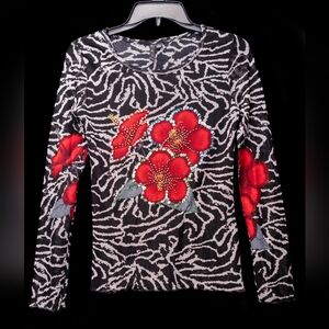 Y2K AZI Jeans Embelished Top L